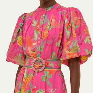 FARM Rio Pink Delicate Fruit Garden Mini Dress